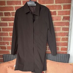 Theory Outerwear Chocolate Brown Coat Trench Jacket Blazer Button down Lined